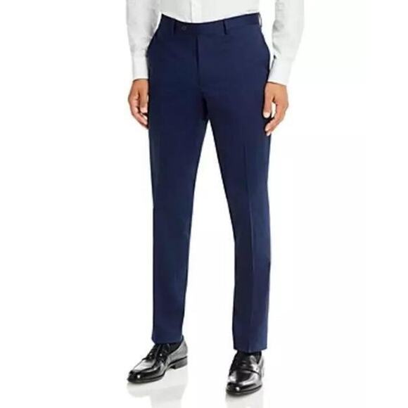 The Men's Store Slim-Fit Stretch Cotton Sateen Dress Pant Navy 38W NWT - Picture 6 of 6